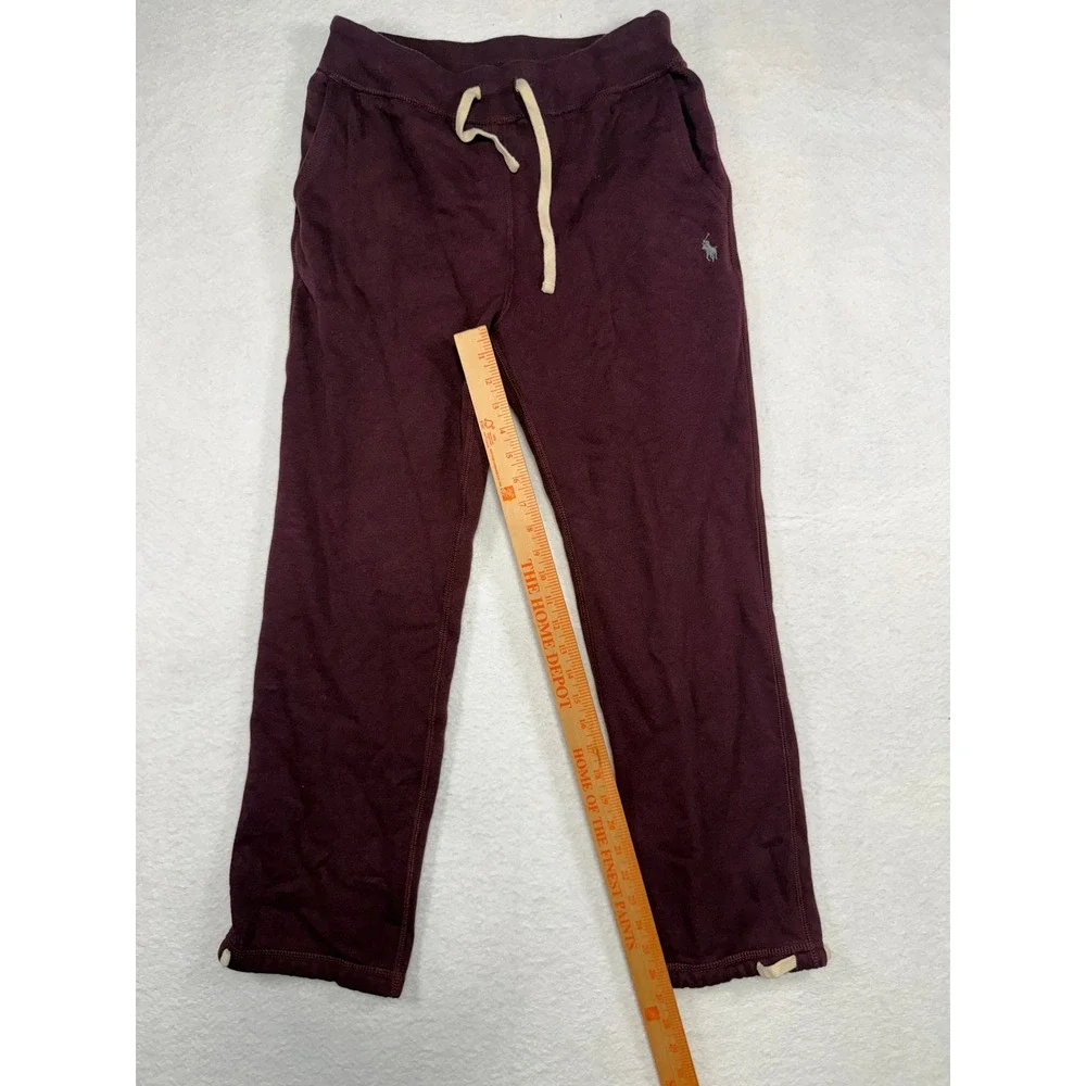 Polo Ralph Lauren Mens Burgundy Fleece Sweatpants Drawstring Joggers Small SP